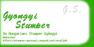 gyongyi stumper business card